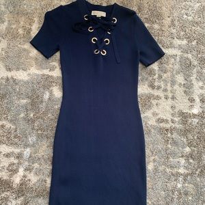 Michael Kors ribbed navy dress